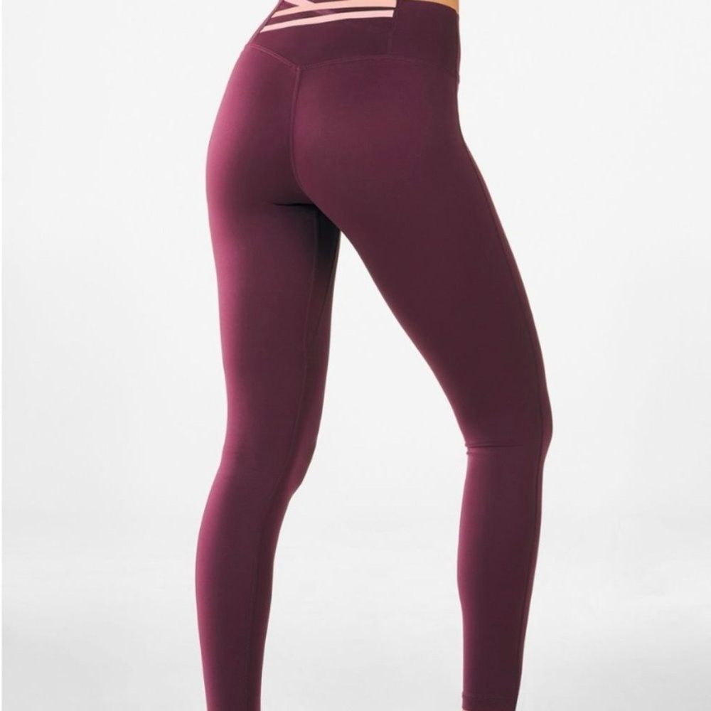 FABLETICS Burgundy Trinity Motion365 High-Waisted Legging‎ Active Workout Size S